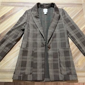 H&M plaid blazer slim fit